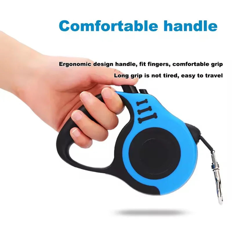 Laisse Retractable pour Chien - Corde Nylon Tressee