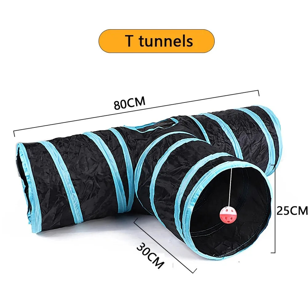 Tunnel de Jeu en S pour Chat - Terrain de Jeu Interactif