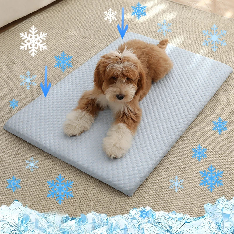 Tapis rafraîchissant en soie glacée pour chien et chat - photo 1