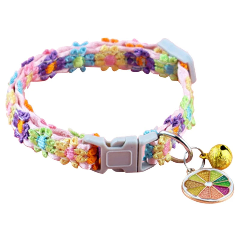 Collier a Clochette pour Chien et Chat - Motif Empreintes Colore