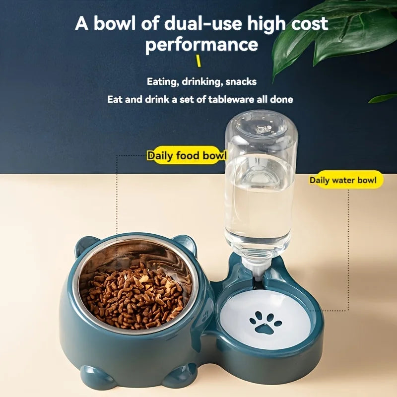 Distributeur Croquettes et Eau Automatique - Sans Pile Chien Chat