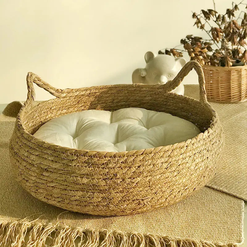 Panier en Rotin Tressé pour Chat – photo 4