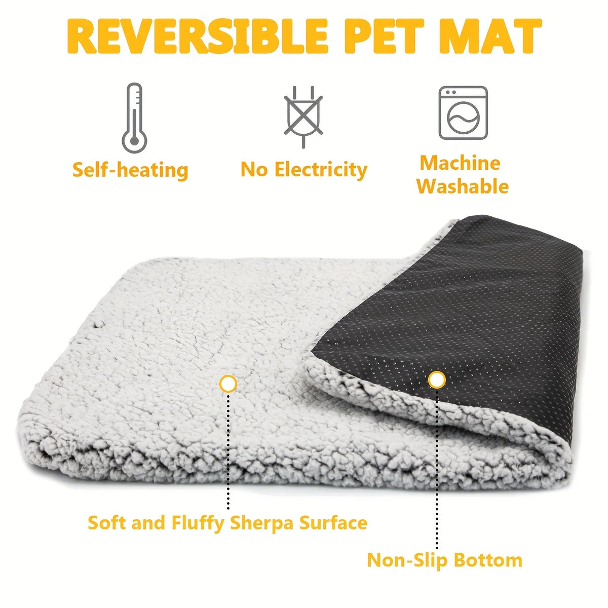 Coussin Auto-Chauffant pour Chien et Chat – Tapis Thermique Sans Électricité