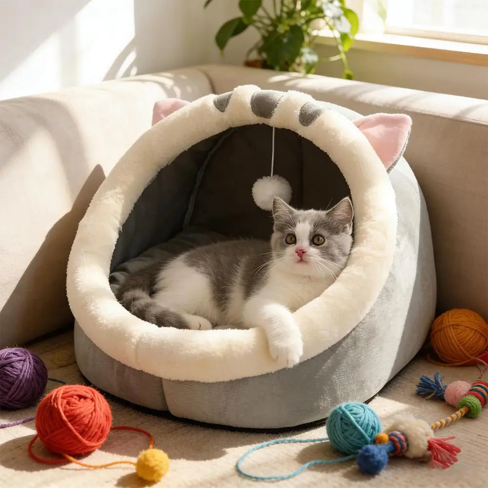 Tente Igloo pour Chat et Petit Chien - Auto-Chauffante