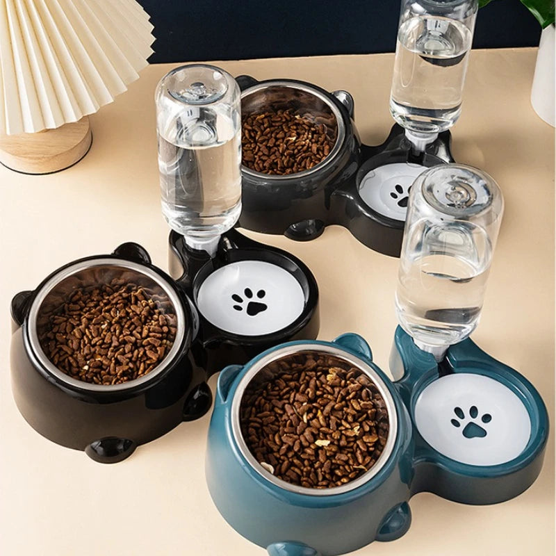 Distributeur Croquettes et Eau Automatique - Sans Pile Chien Chat