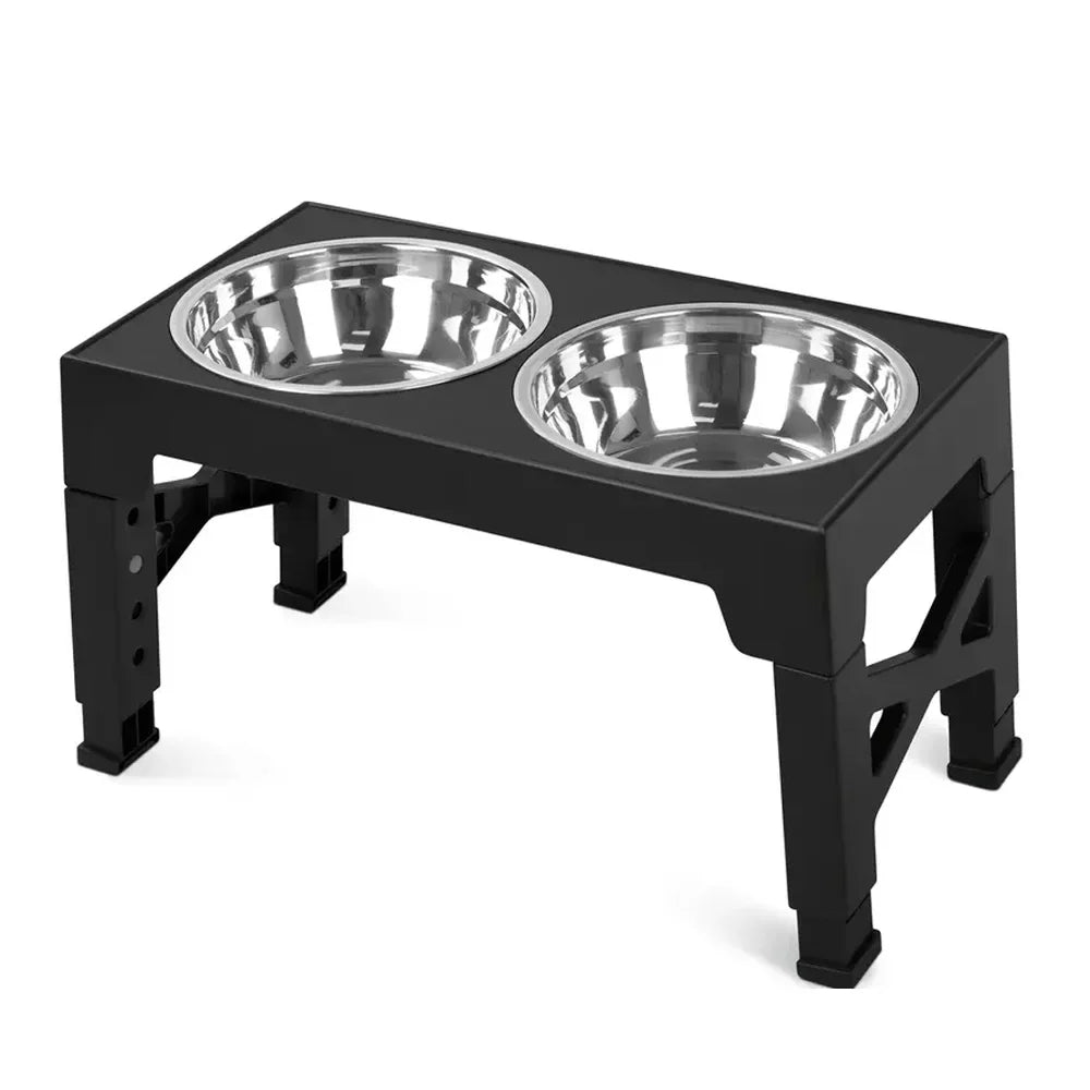 Gamelles Surelevees pour Chien - Support Ajustable Double Inox