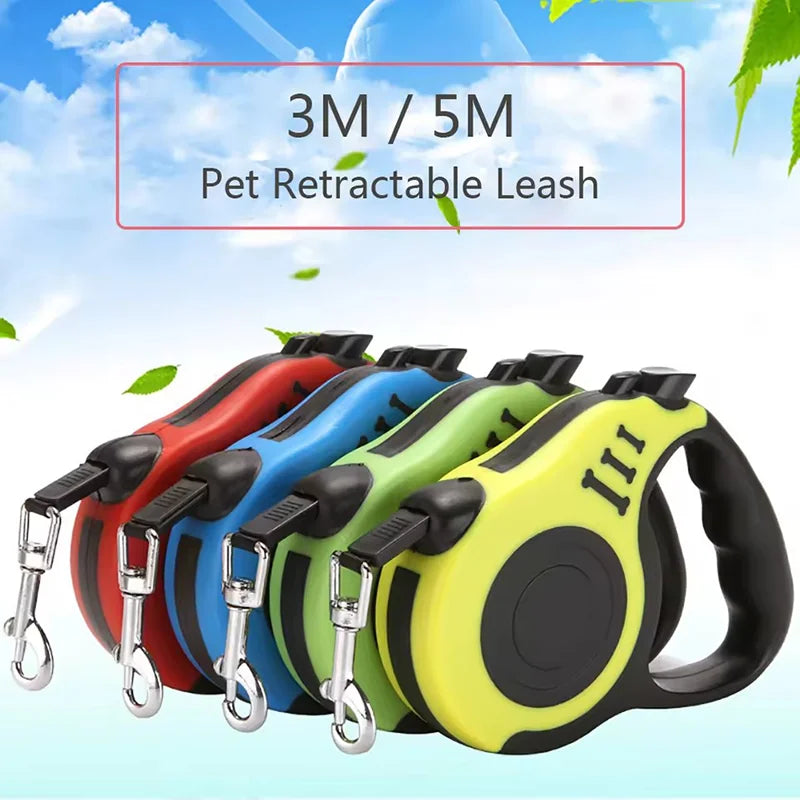 Laisse Retractable pour Chien - Corde Nylon Tressee
