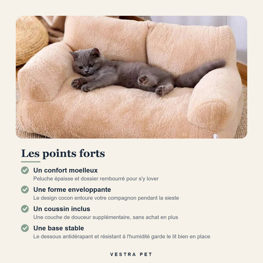 Points forts du Cocon Câlin de Luxe, lit peluche pour chat